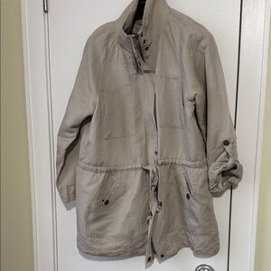 Joan Vass Light gray linen blend Jacket size M